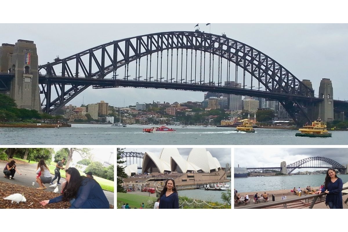 Paisagens dos pontos turísticos de Sydney em dia nublado