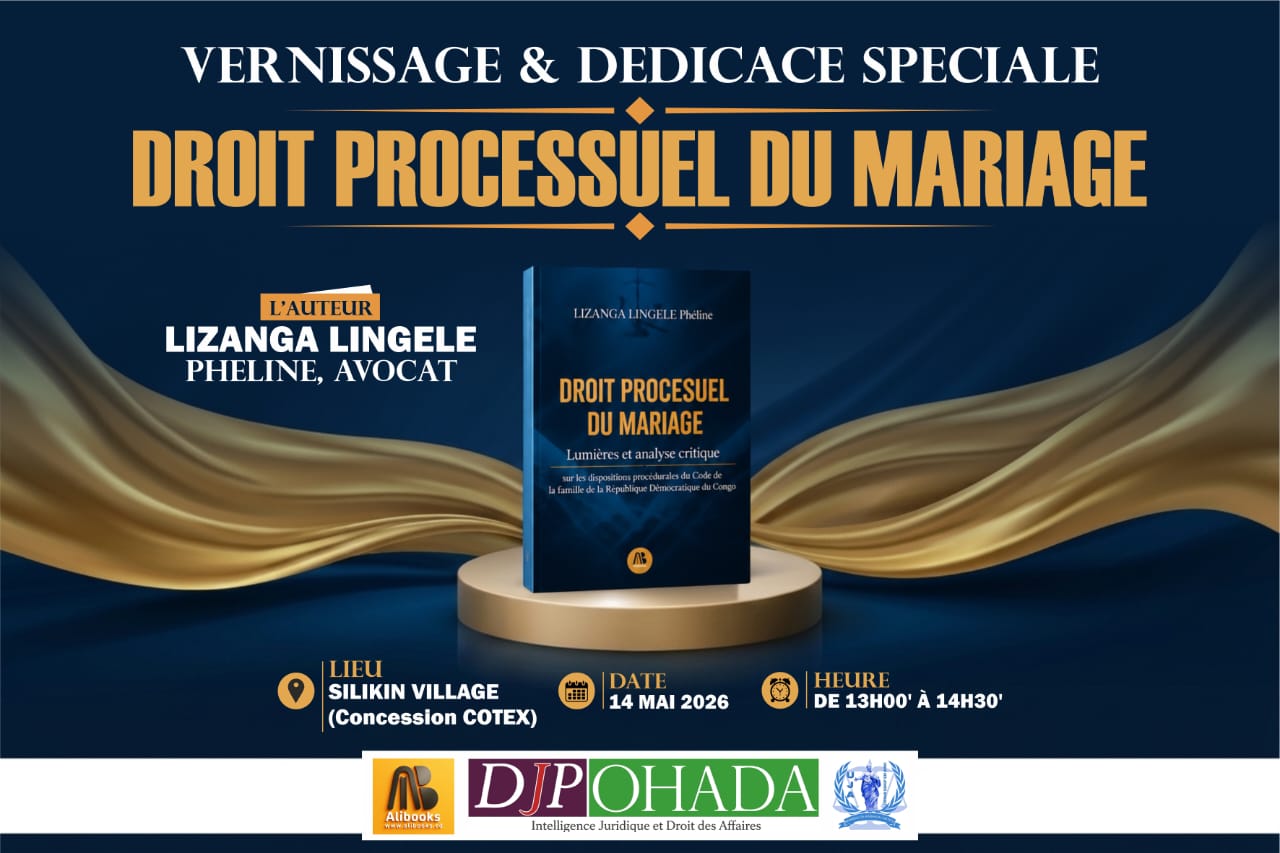 VERNISSAGE du livre "Droit processuel du mariage" pour ce 14 mai à Silikin