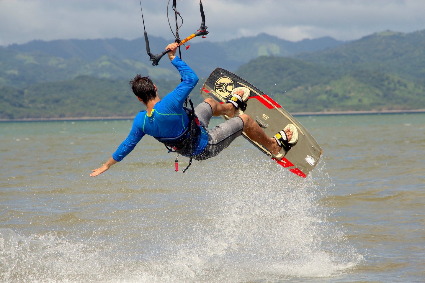 kitesurfer doing 360