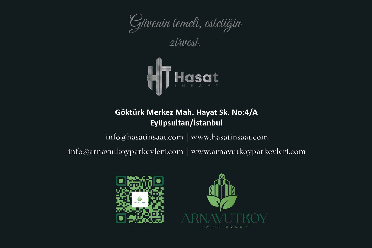 Hasat İnşaat iletişim - Arnavutköy Park Evleri daire satın al