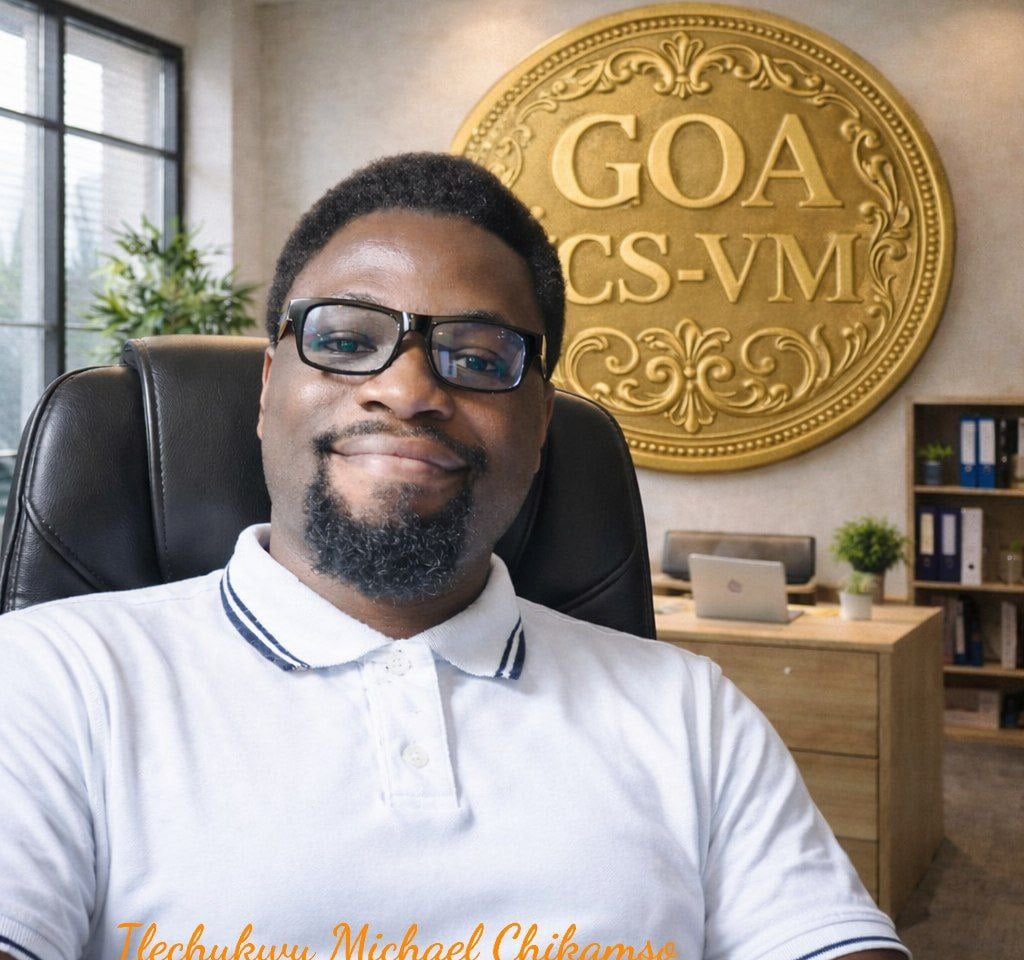 The person in the image is Ilechukwu Michael Chikamso. He is the CEO of GOA Community Services