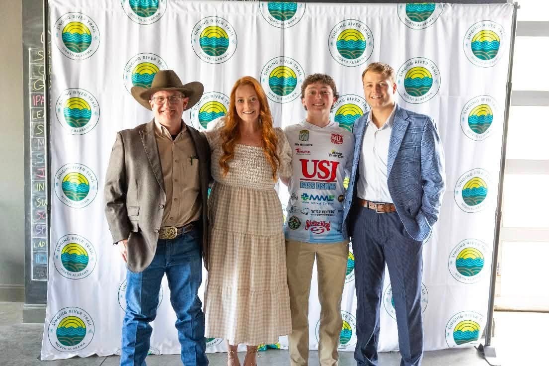 James Walker standing with the other winners of The Singing River Trail Launch Tank