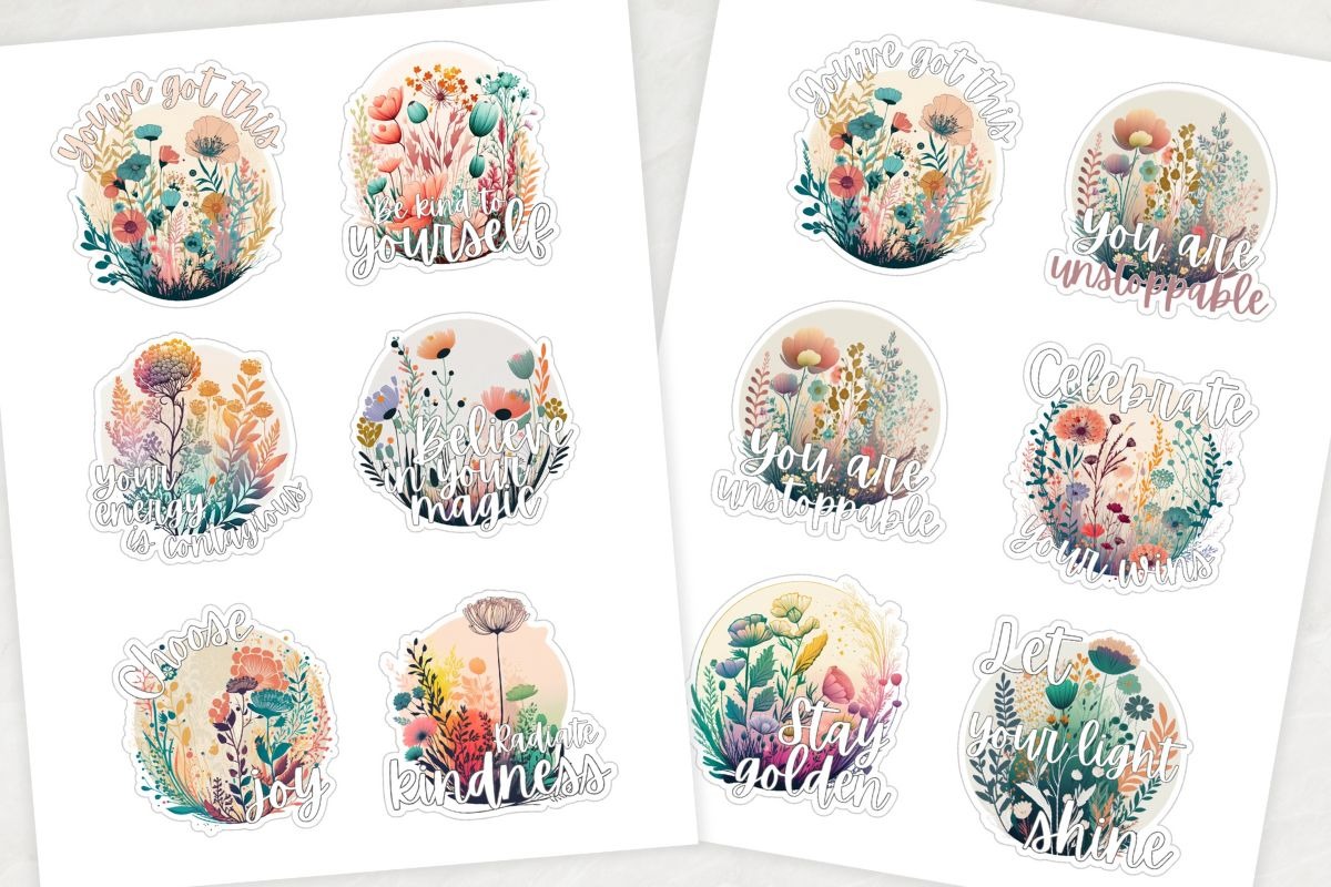 Floral Boho Self Love Stickers
