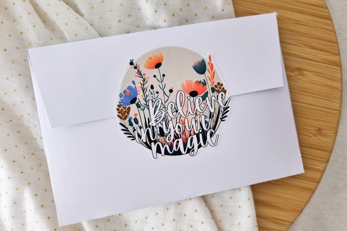 Floral Boho Self Love Stickers - Motivational Sealing Stickers