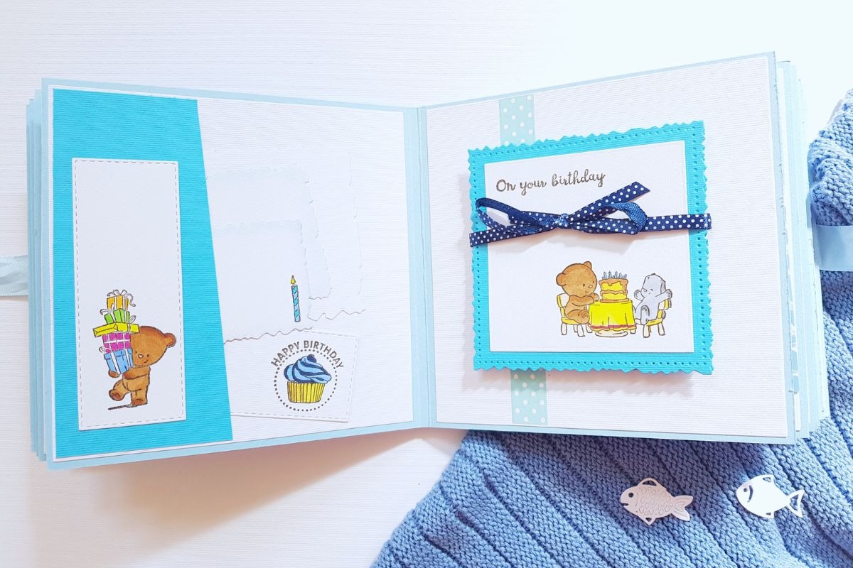 Handmade Summer Birthday Album Idea, Album Pages Layout Ideas