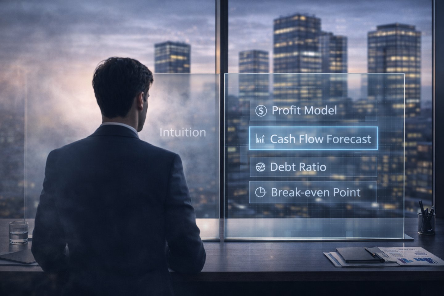 Business planning image representing financial justification for external funding, with a focus on i