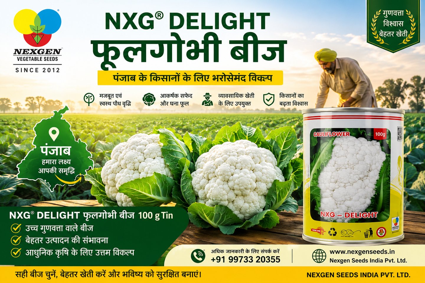 NXG® DELIGHT फूलगोभी बीज – उच्च गुणवत्ता बीज