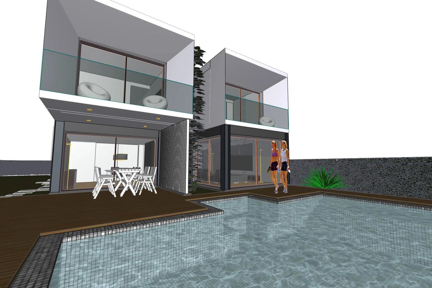 Moradia na Aroeira. Imagem tridimensional do Projeto de Arquitetura.