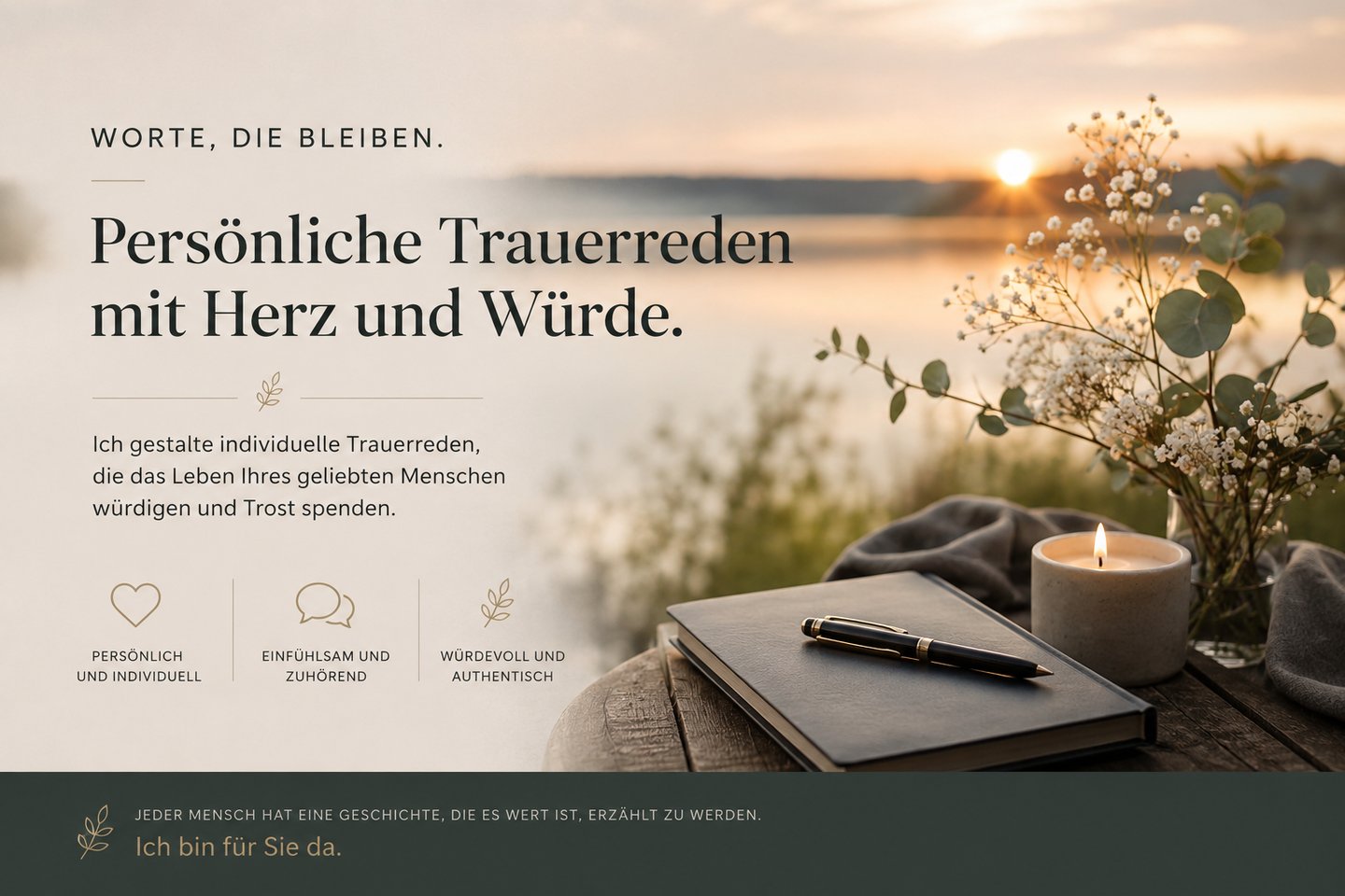 Trauerrede, Würdevoll, Individuell.