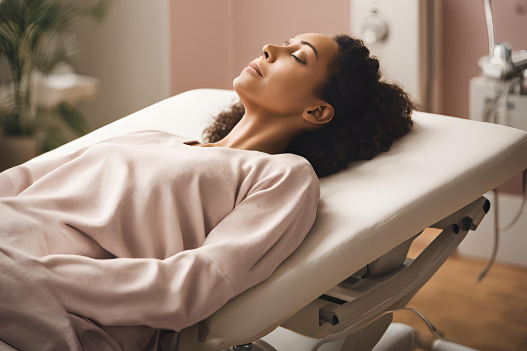 A woman feeling a little hesitant about having a pelvic floor assessment