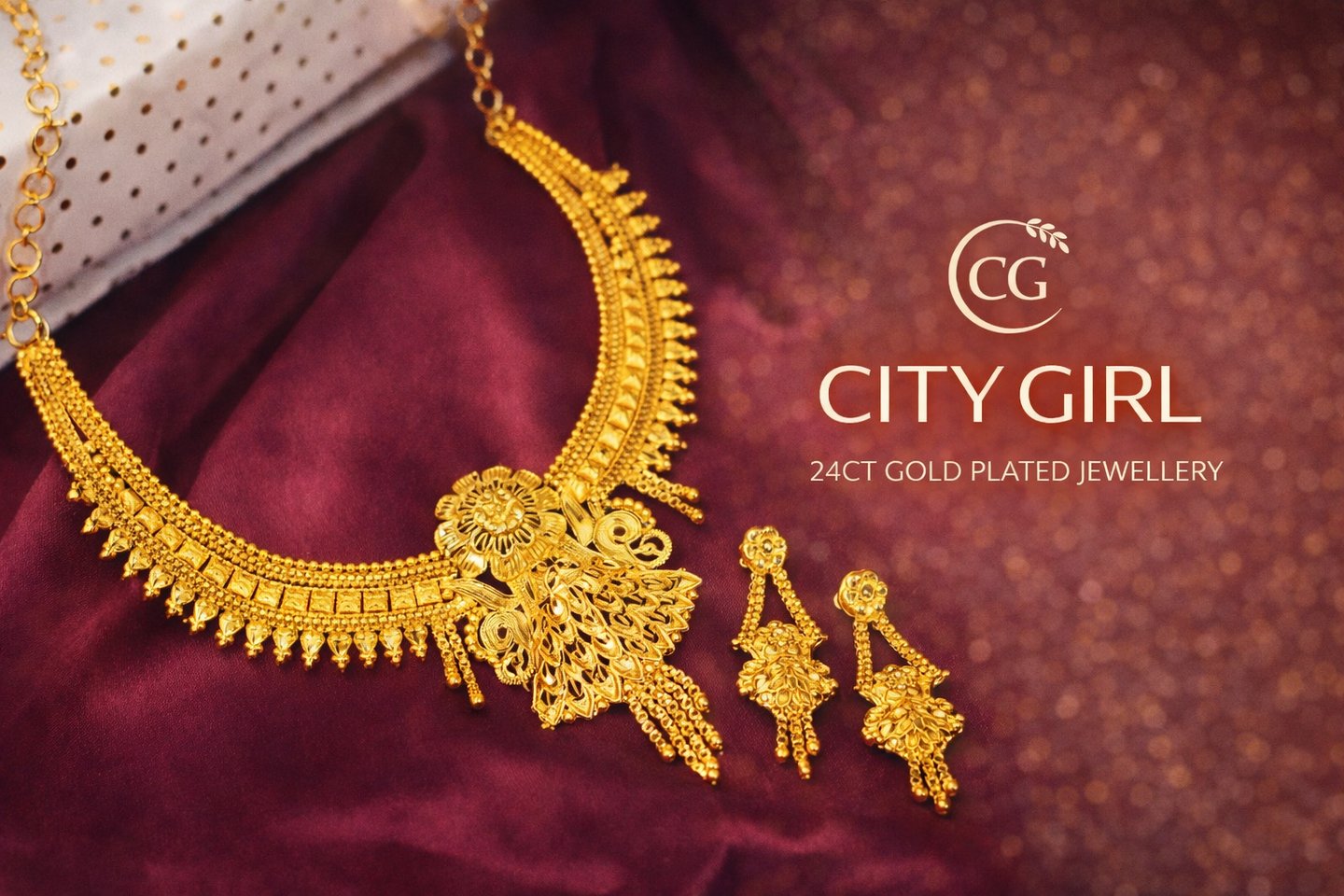 City Girl Jewellery - 24carat gold plated jewellery - City Gold Imitation Jewellery Party Wear