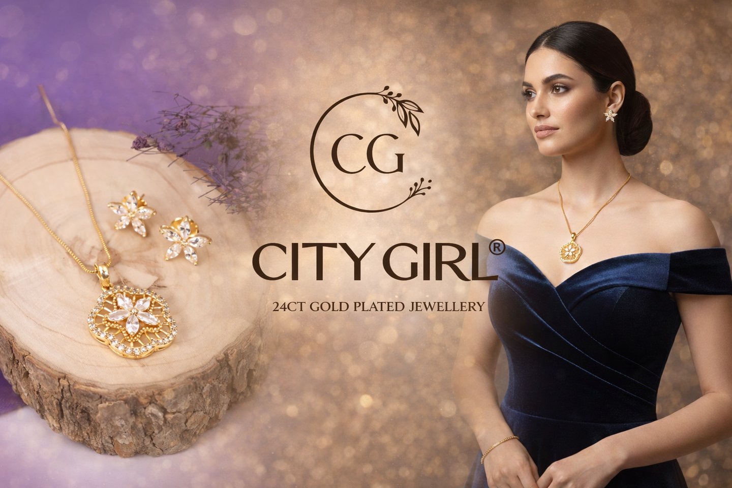 City Girl Jewellery - 24carat gold plated jewellery - City Gold Imitation Jewellery Classic Designs