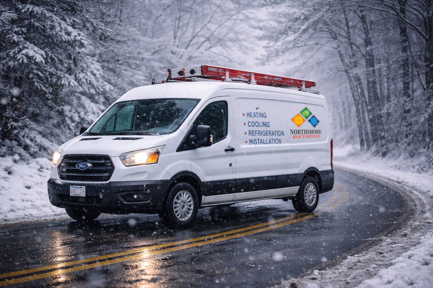 Nortshore HVACR Service van on the way to a client.