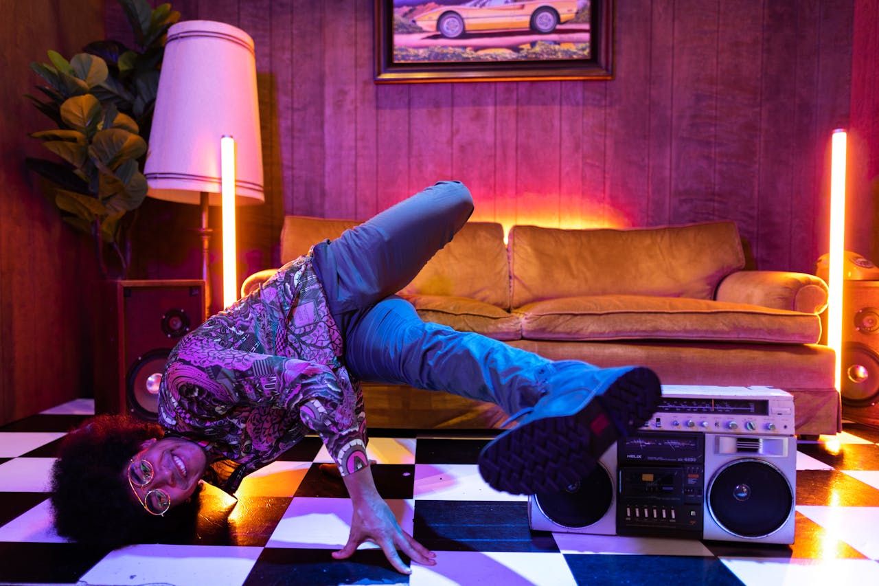 Photo by RDNE Stock project: https://www.pexels.com/photo/a-man-dancing-inside-the-house-8111340/