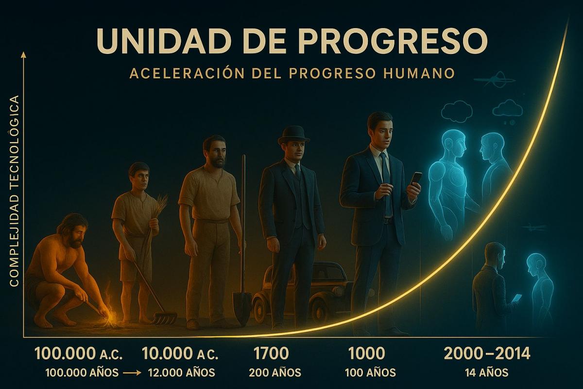 Gráfico de las Revoluciones industriales y la Era de la Humanidad Aumentada