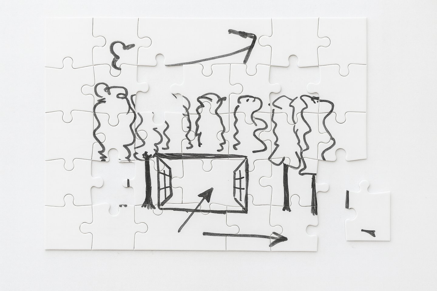 concept tekening als puzzel