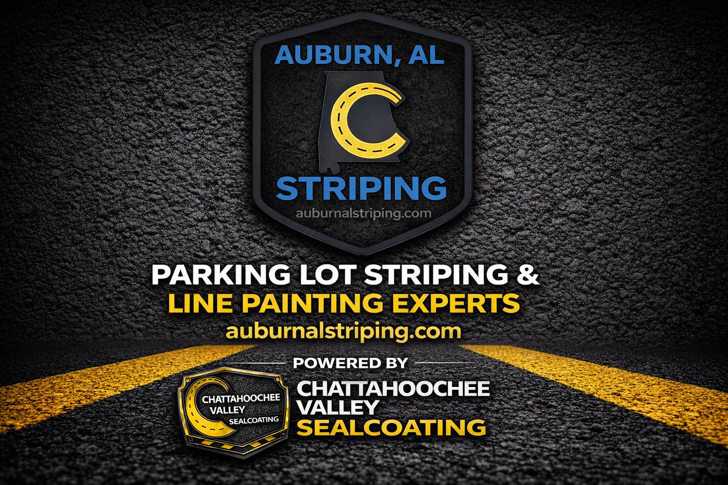Auburn, AL parking lot striping and line painting experts Chattahoochee Valley Sealcoating