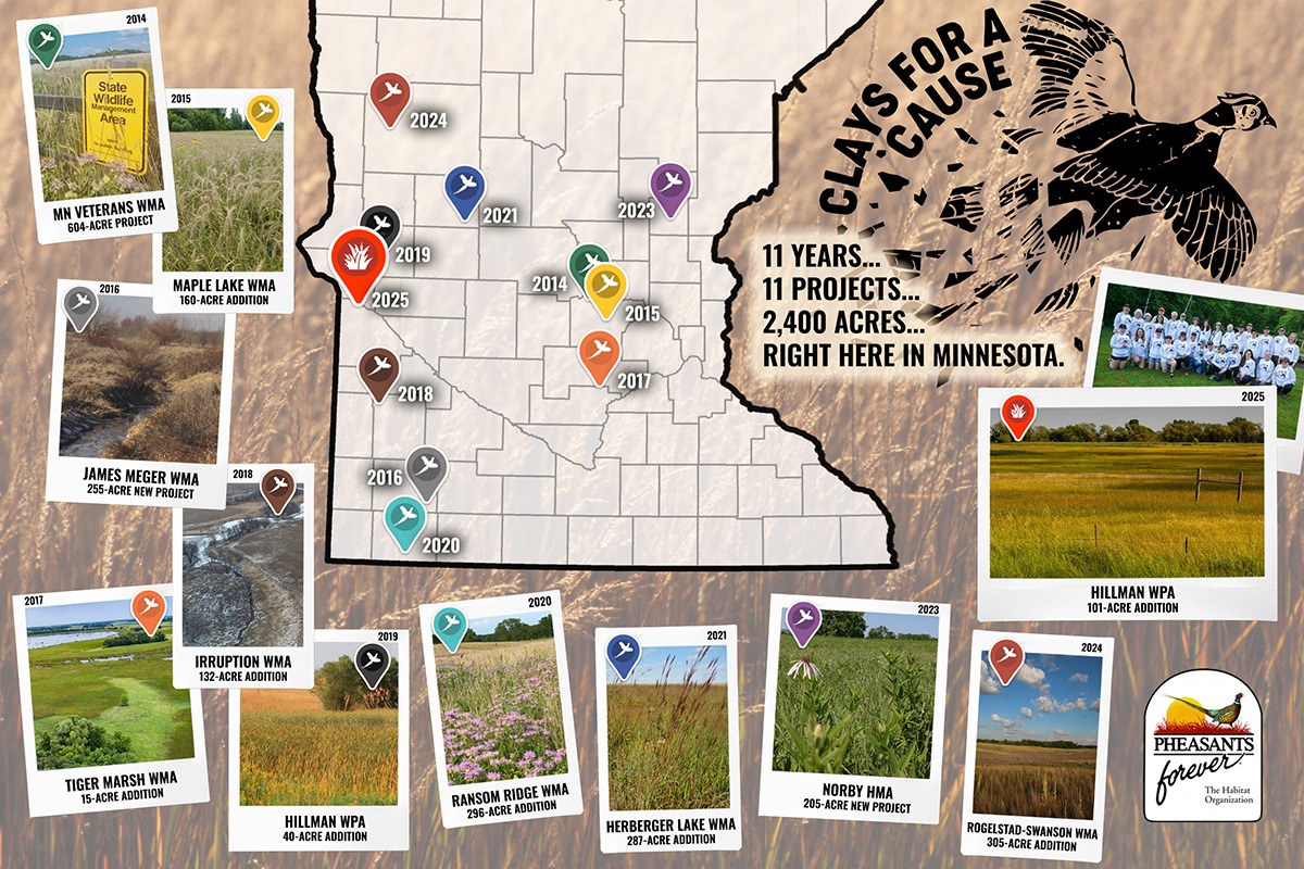 Poster displaying map of event land projects.