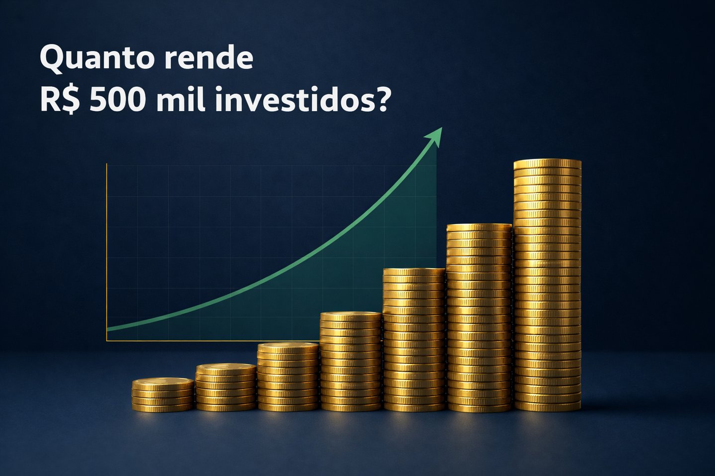 Simulação de quanto rende 500 mil investidos com crescimento de patrimônio