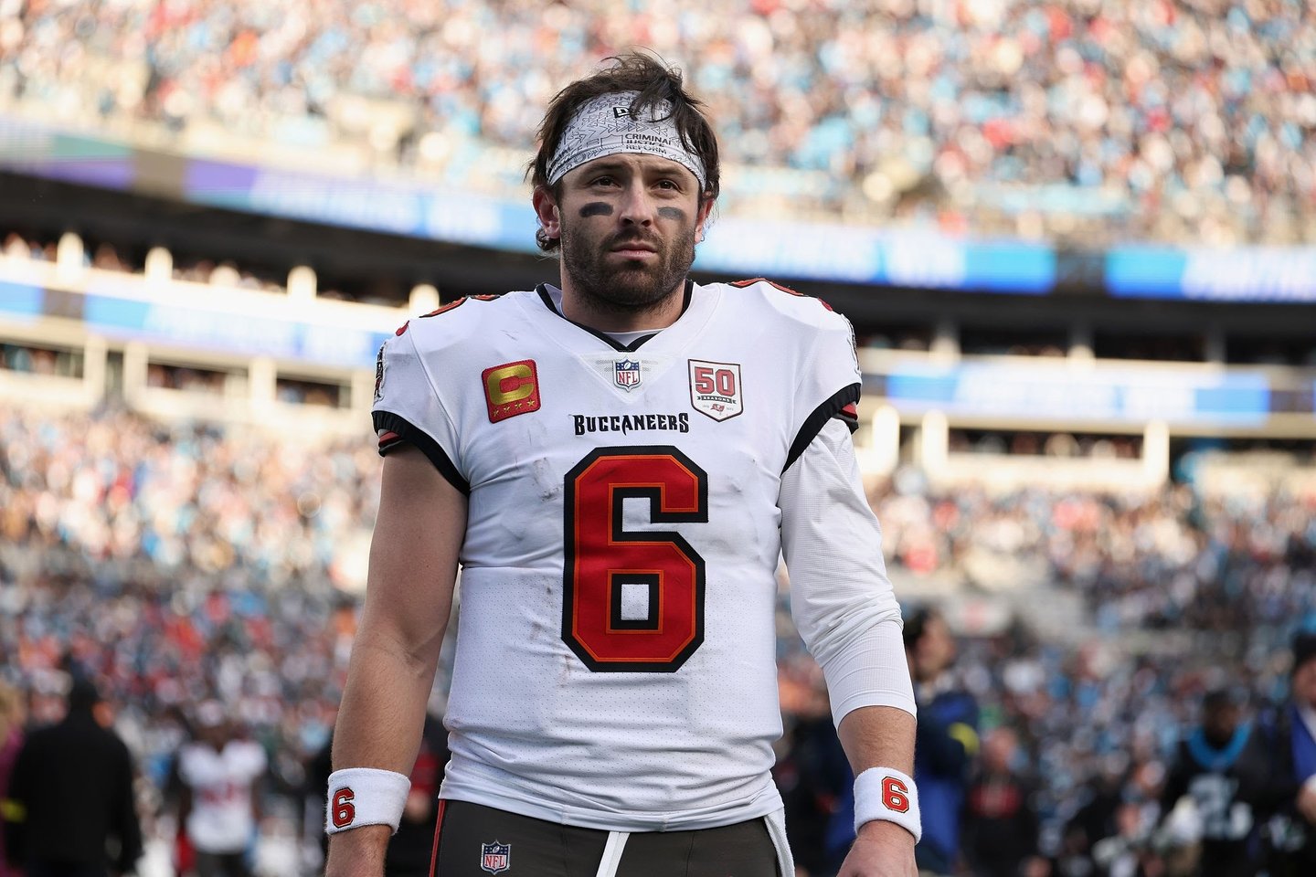 Tampa Bay Buccaneers QB Baker Mayfield pictured during the 2025 NFL Season.