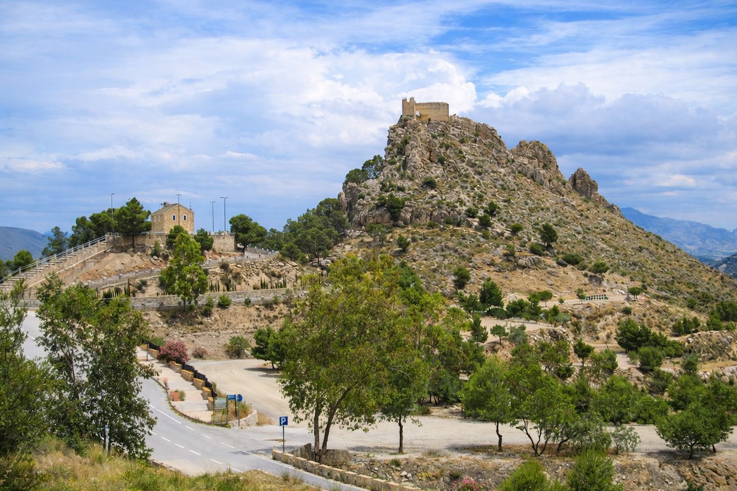 View of the Sanctuary of Our Lady of Good Success and the Castle of Cieza, on the outskirts of this