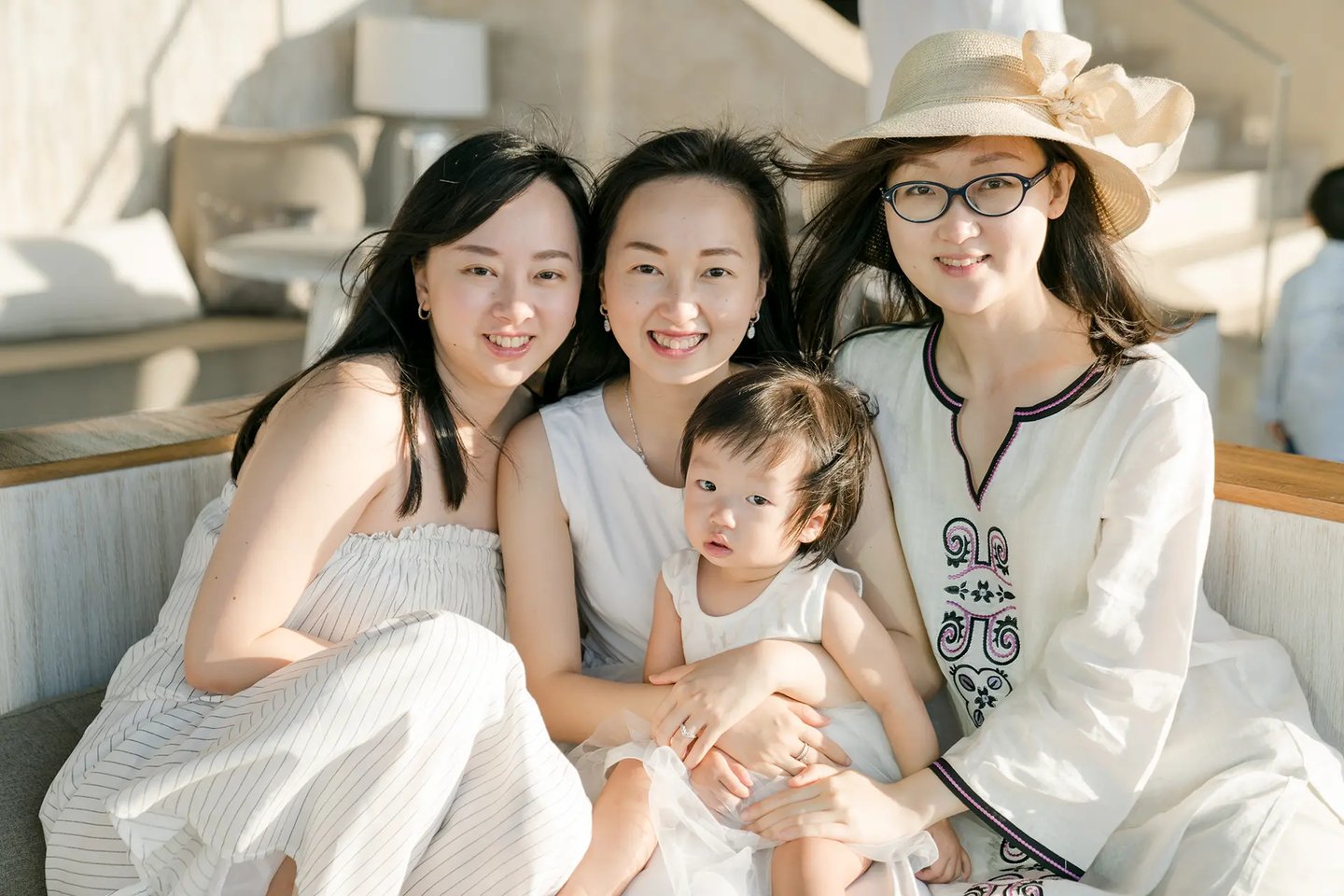 Stefy family enjoying a warm indoor moment at Renaissance Uluwatu Bali
