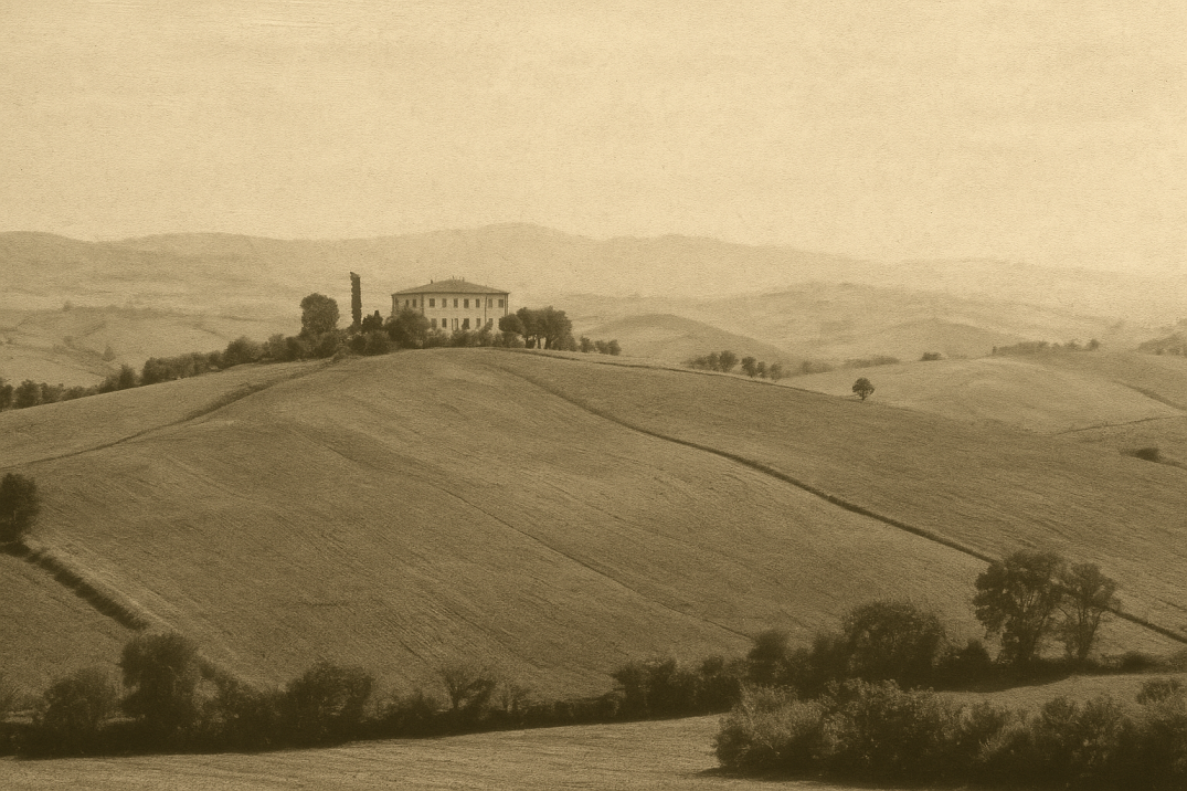 pergolato ville carborello con colline Marche