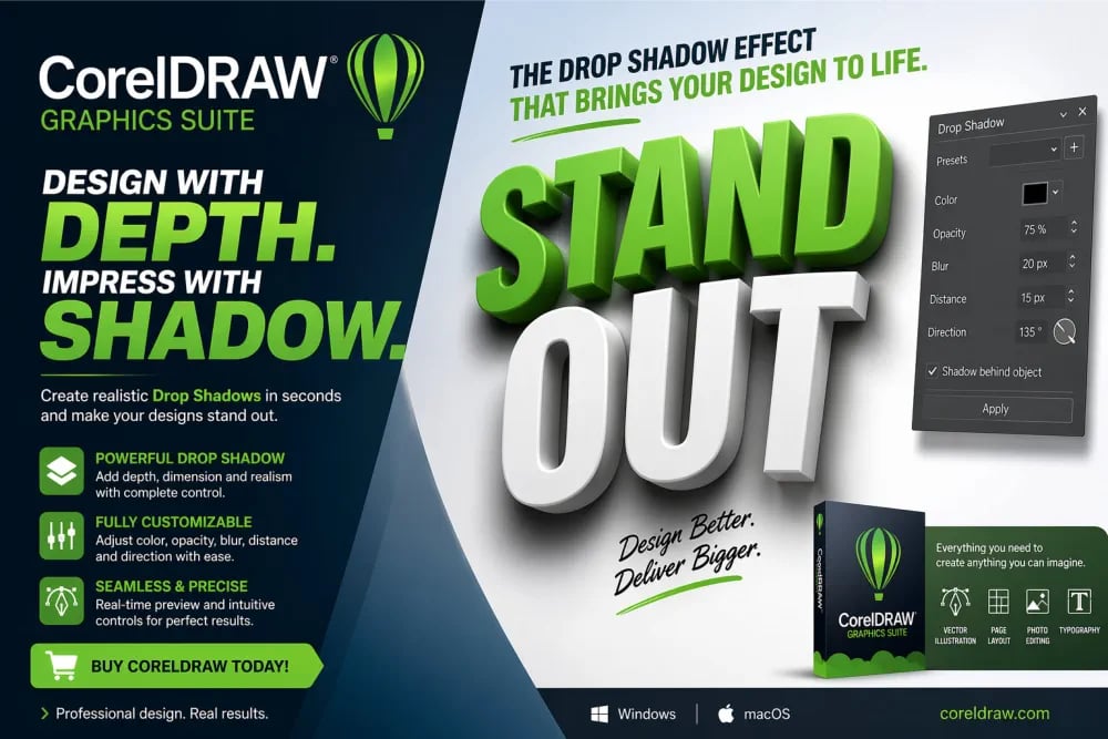 Drop Shadow Effect in CorelDRAW