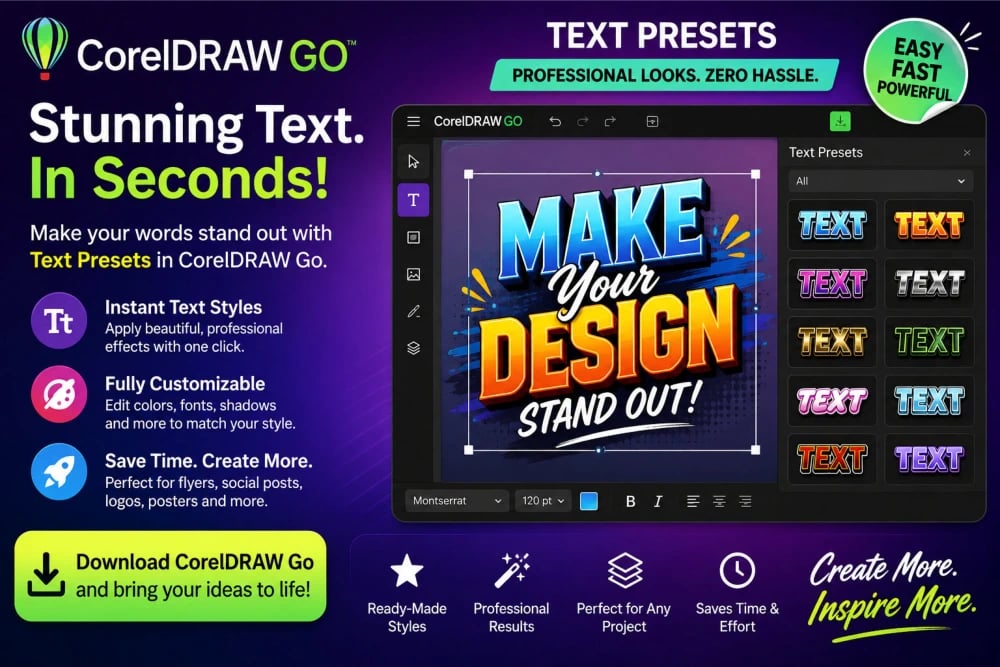 CorelDRAW Go Text Presets