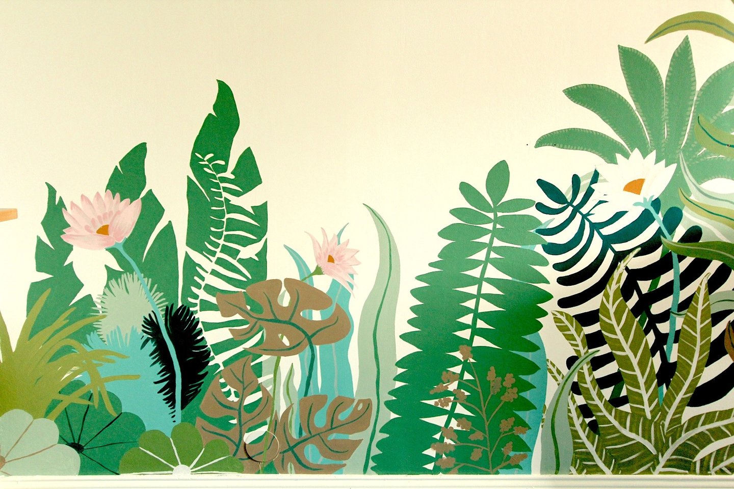 fresque murale peinte douanier Rousseau végétal salon Normandie Caen Marie Hardy