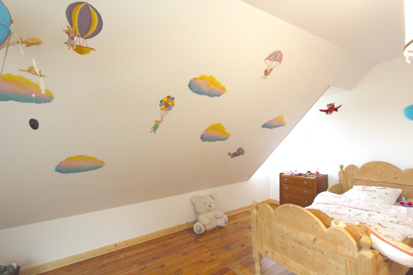 alternative au papier-peint peinture sur mesure selon vos besoins paysage de ciel chambre enfant
