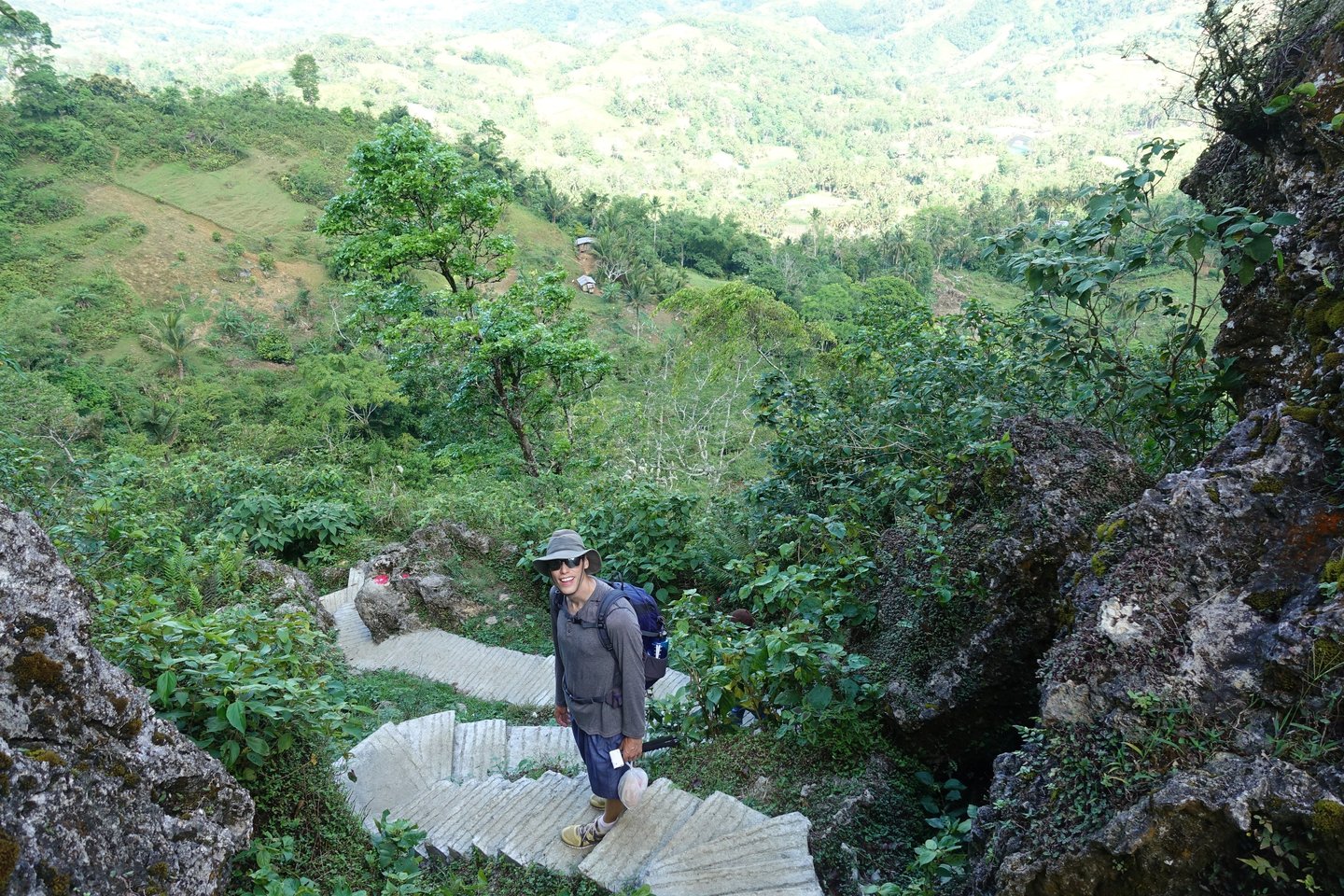 Winding stairs up to the peak