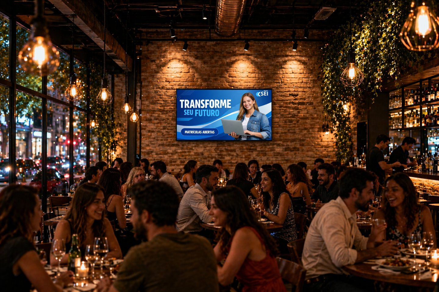 Restaurantes com mídia indoor