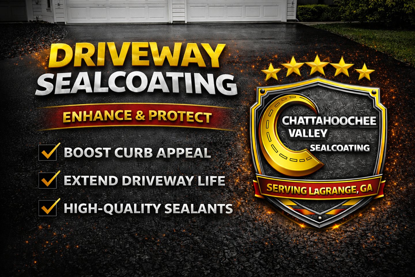 Professional Driveway Sealcoating in LaGrange, GA | Enhance Curb Appeal & Protect Your Asphalt