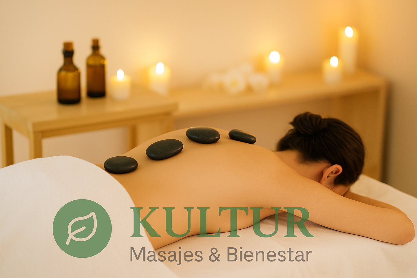 Sesion de masajes de realajación con piedras calientes