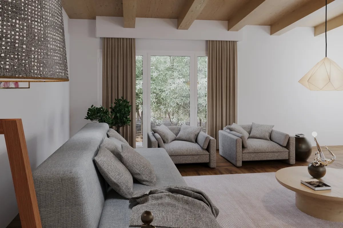 Šviesiai rudos naktinės užuolaidos