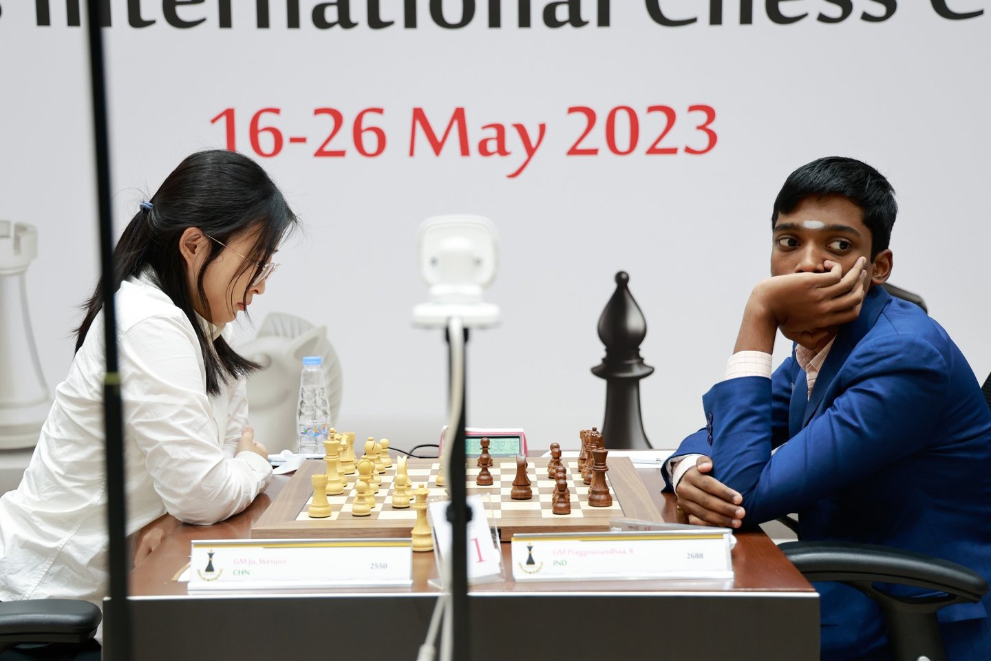 6th Sharjah Masters: Ju Wenjun wins Vidit in round 2, shares lead with Pragg