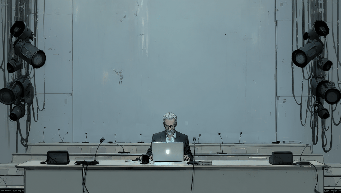 Jansen interrogé dans une salle vide.