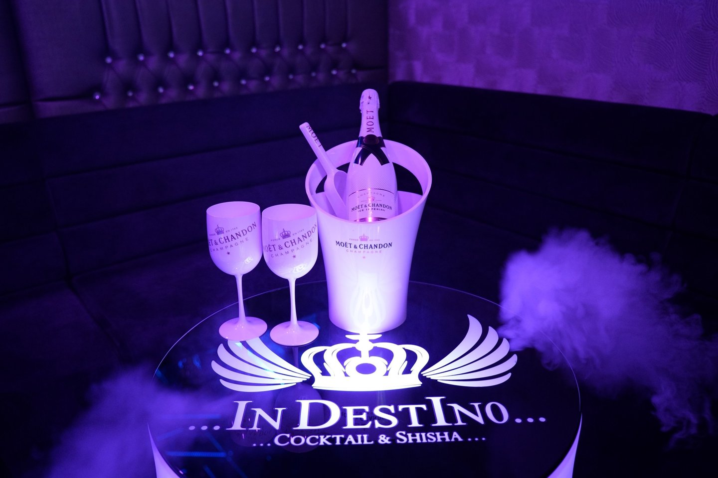 logo and champagne photograph