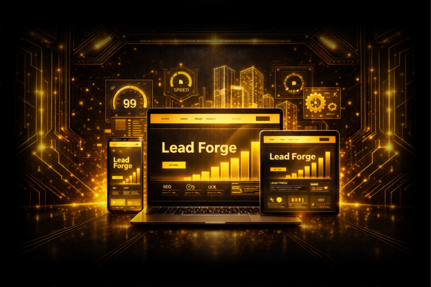 esempio di sito web ad alta conversione con Lead Forge website building