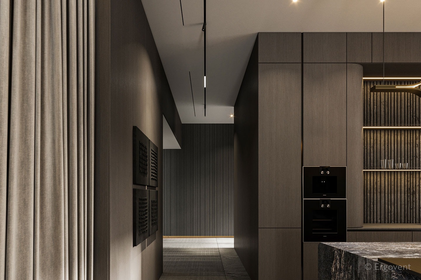 ERGOVENT LINEO-1000 PROFILE diffuser in the modern hallway.