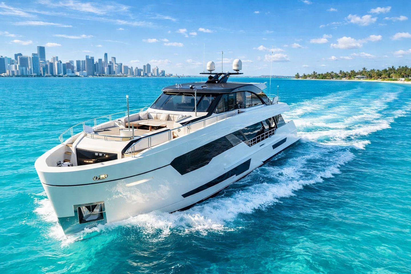 Private luxury yacht charter Miami VIP experience with premium boat and ocean views