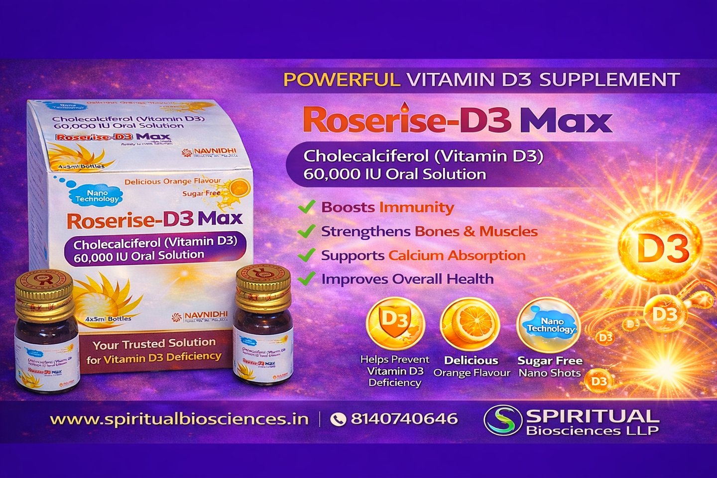 Roserise D3 Max nano shot-Spiritual Biosciences LLP