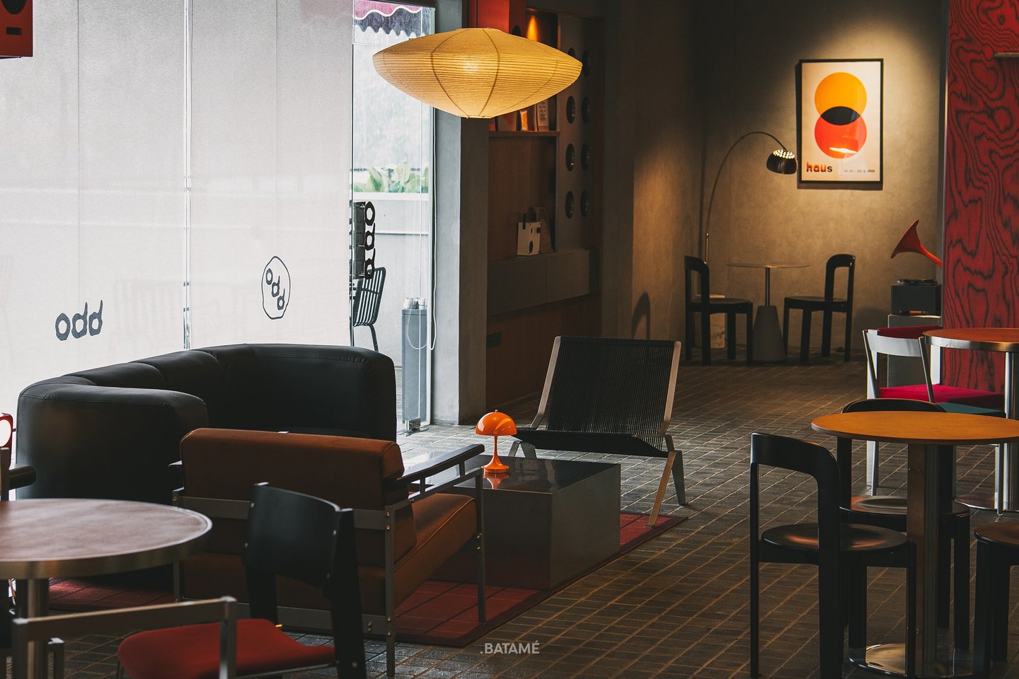spacious and cozy seating with Mid-Century Japandi style at odd Batam