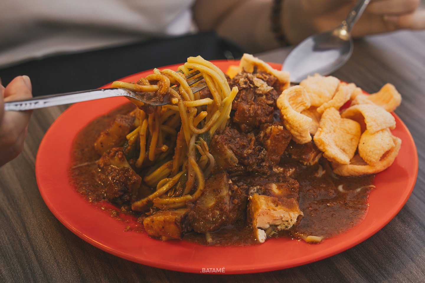 a plate of gado gado at Johny Kopitiam Batam