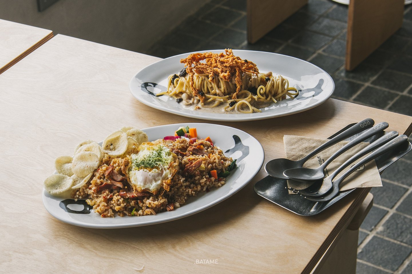 Nasi Goreng XO and Truffle Cream Pasta at odd Batam