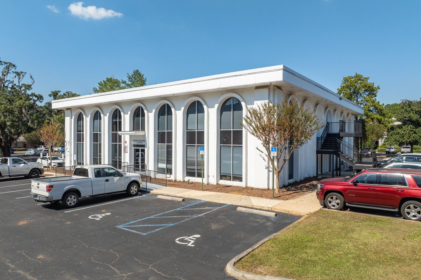 Drone image of professional office building