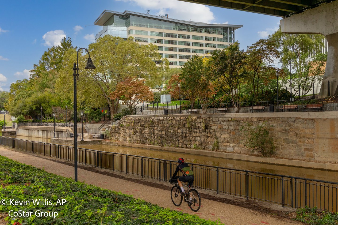 Drone image of professional office building