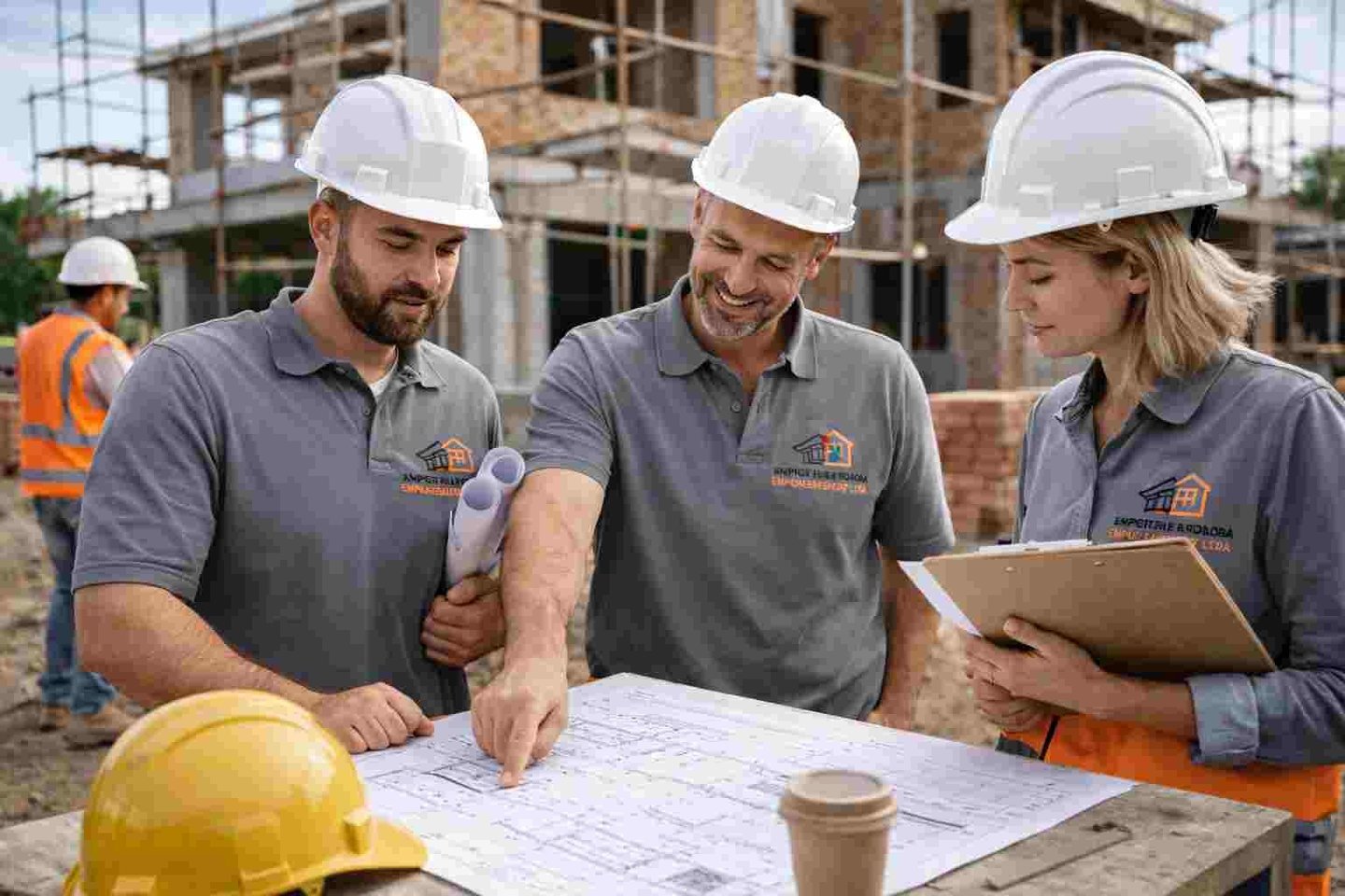 Construção de casa em alvenaria com acabamento moderno executada pela Empreiteira Bohnenberger