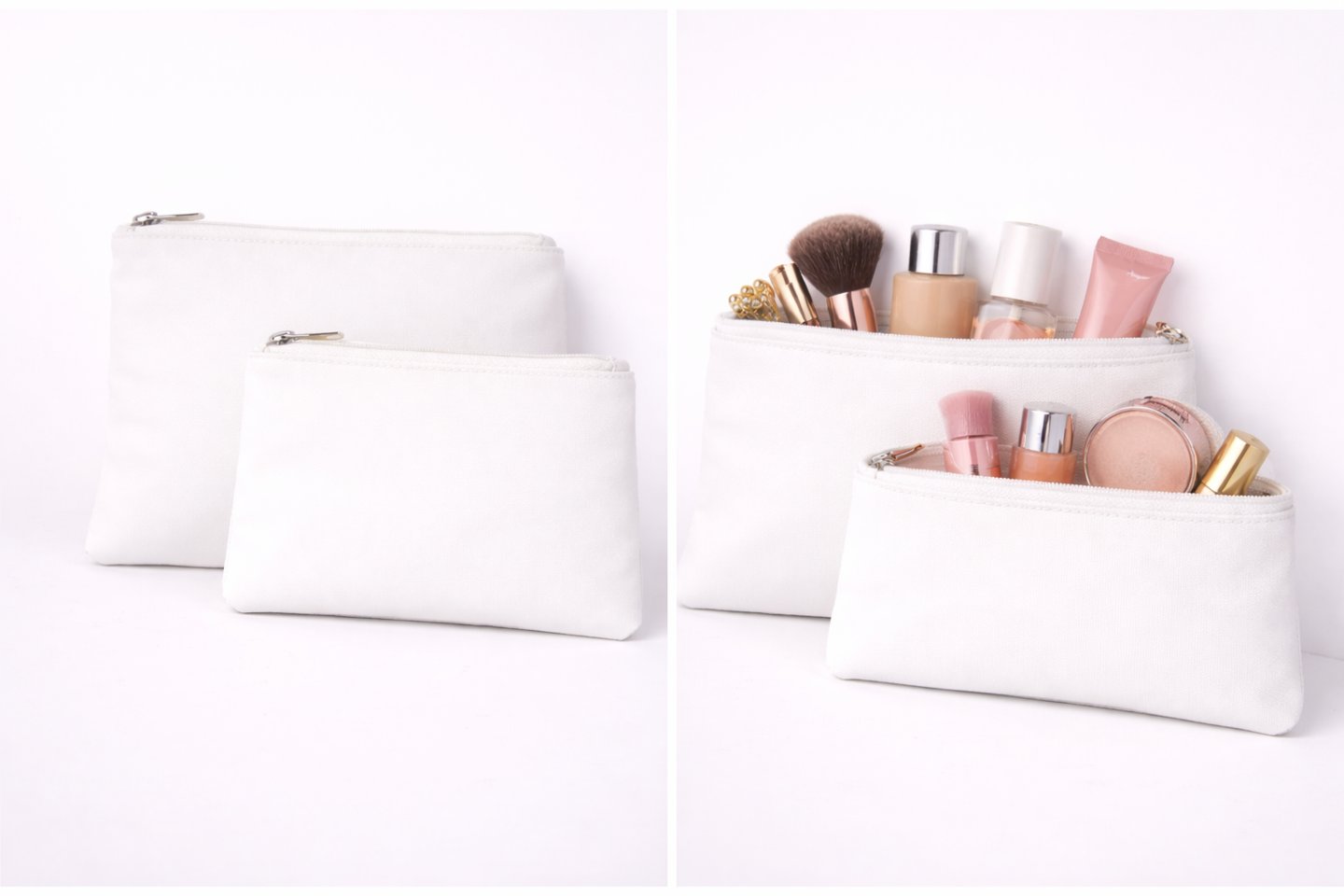 Kosmetiktasche Weiß - individuell gestaltbar aus Polyester